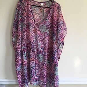 Pink/Purple Cheetah Print Swim Coverup